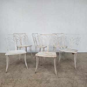 6 Metal Garden Chairs From The 1950s