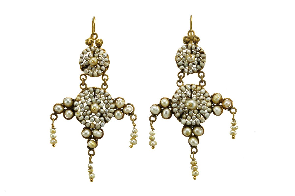 Proantic: Antique Pearls Gold Earrings