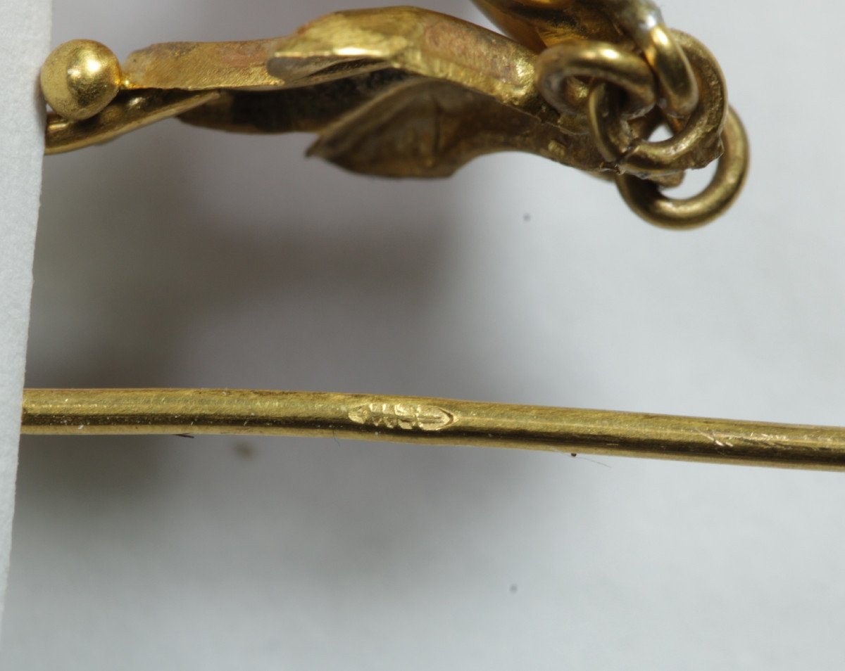 Boucles d'Oreilles Anciennes Or Corail-photo-4