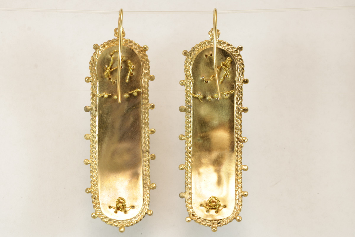 Antique Pearls Gold Earrings-photo-2