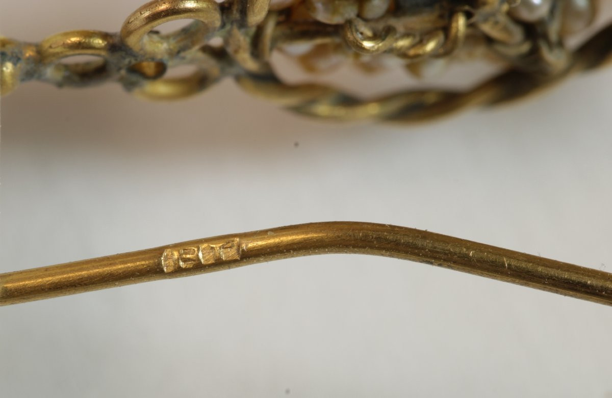 Antique Pearls Gold Earrings-photo-4