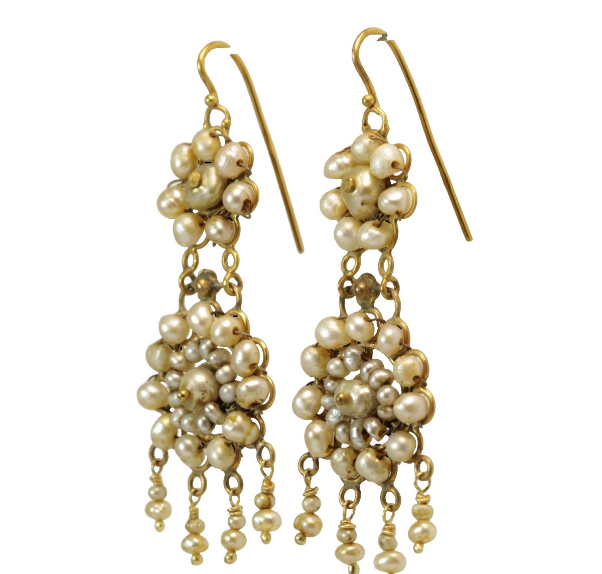 Antique Gold And Pearl Earrings-photo-3