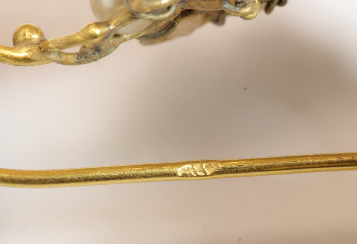 Antique Gold And Pearl Earrings-photo-4