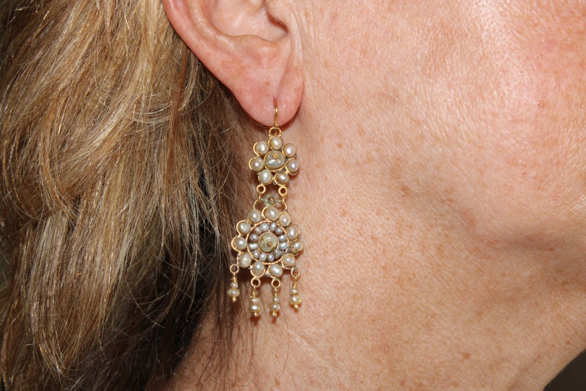 Antique Gold And Pearl Earrings-photo-5