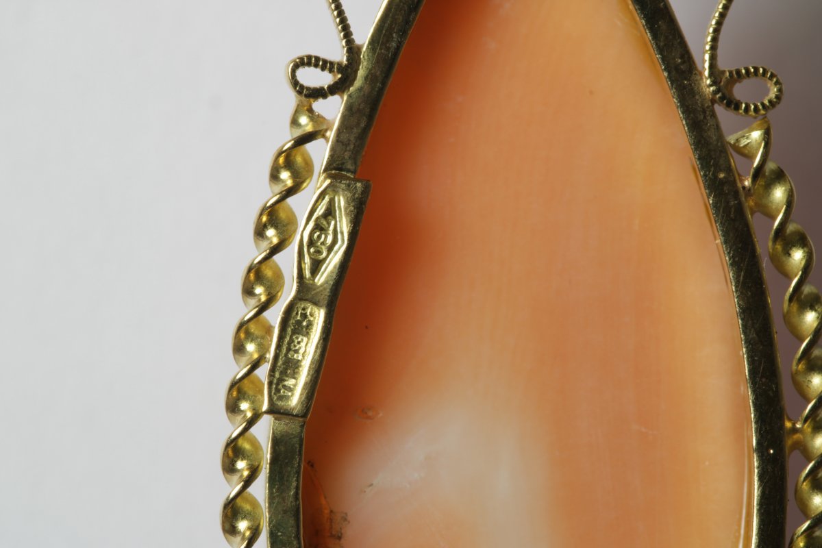 Boucles d'Oreilles Vintage Or Filigranee Corail-photo-2