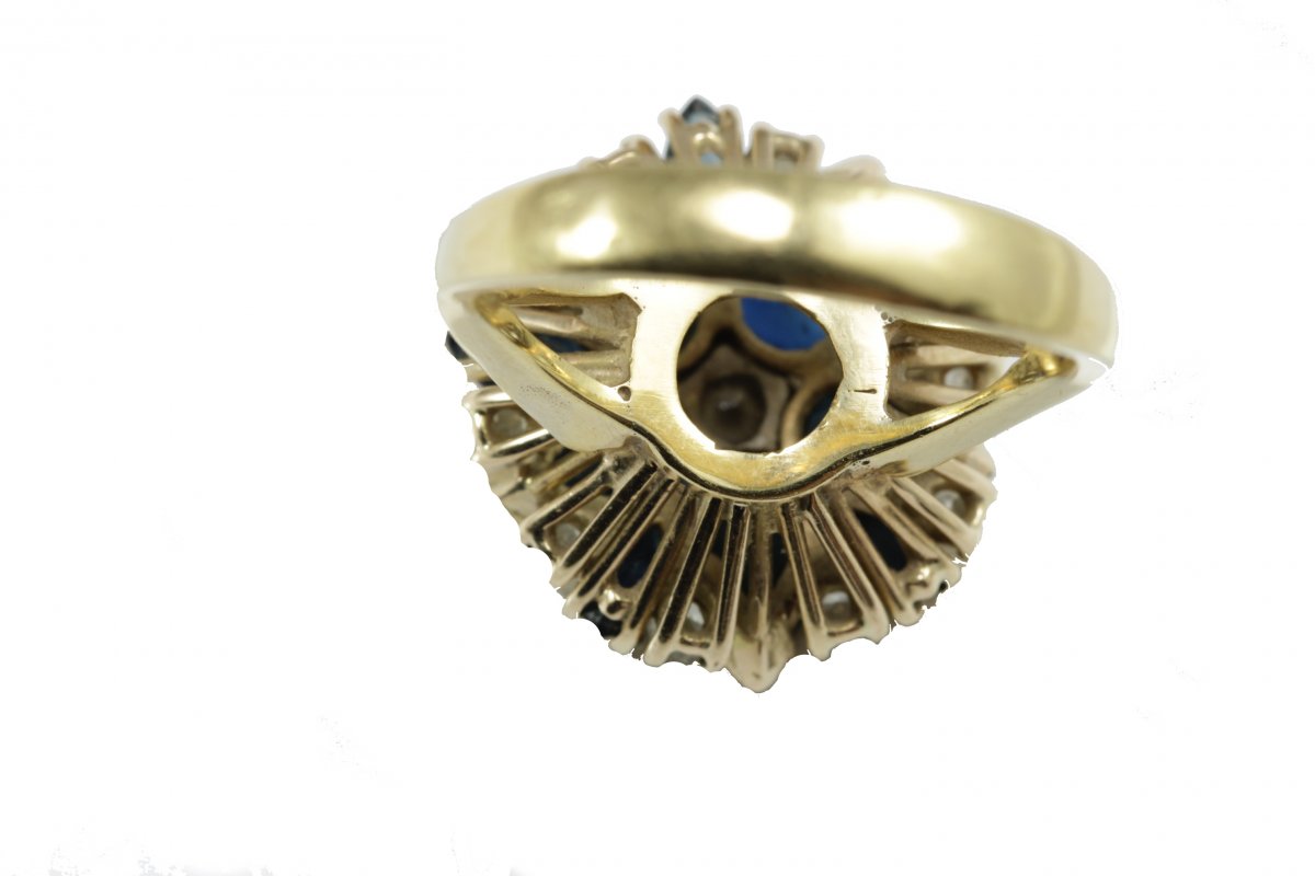 Vintage Sapphire Diamond Gold Ring-photo-4