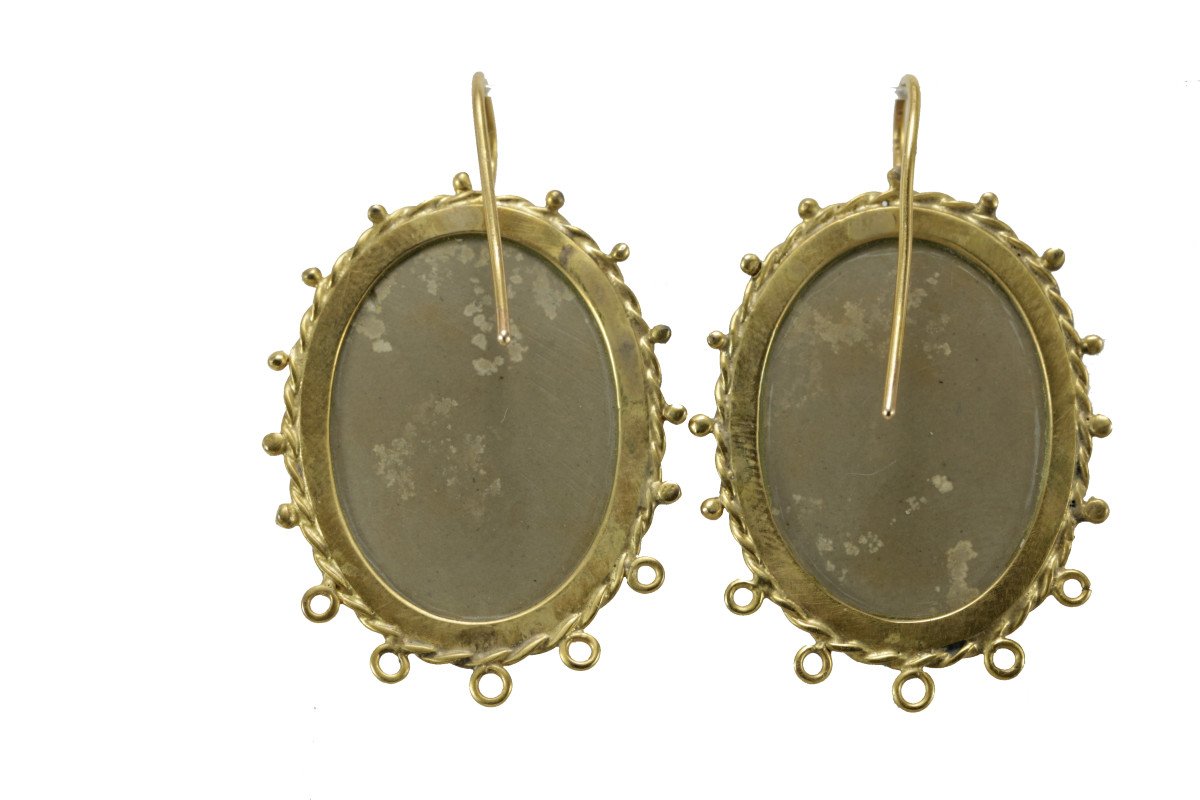 Antique Lava Cameos Gold Earrings-photo-1