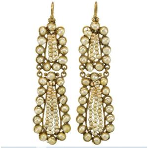 Antique Pearls Gold Earrings