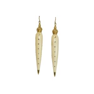 Antique Ivory Piquè Gold Earrings