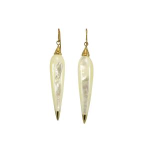Antique Moter Of Pearl Gold Earrings
