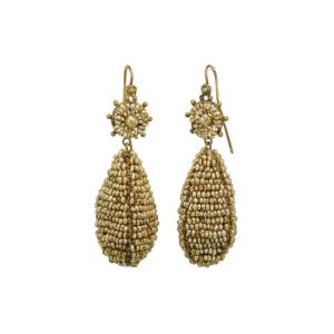 Boucles d'oreilles anciennes or perles fines