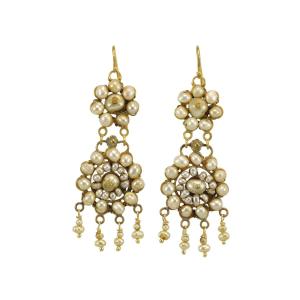 Antique Gold And Pearl Earrings