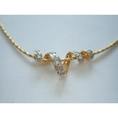 18k Gold Diamond Necklace And Pendant