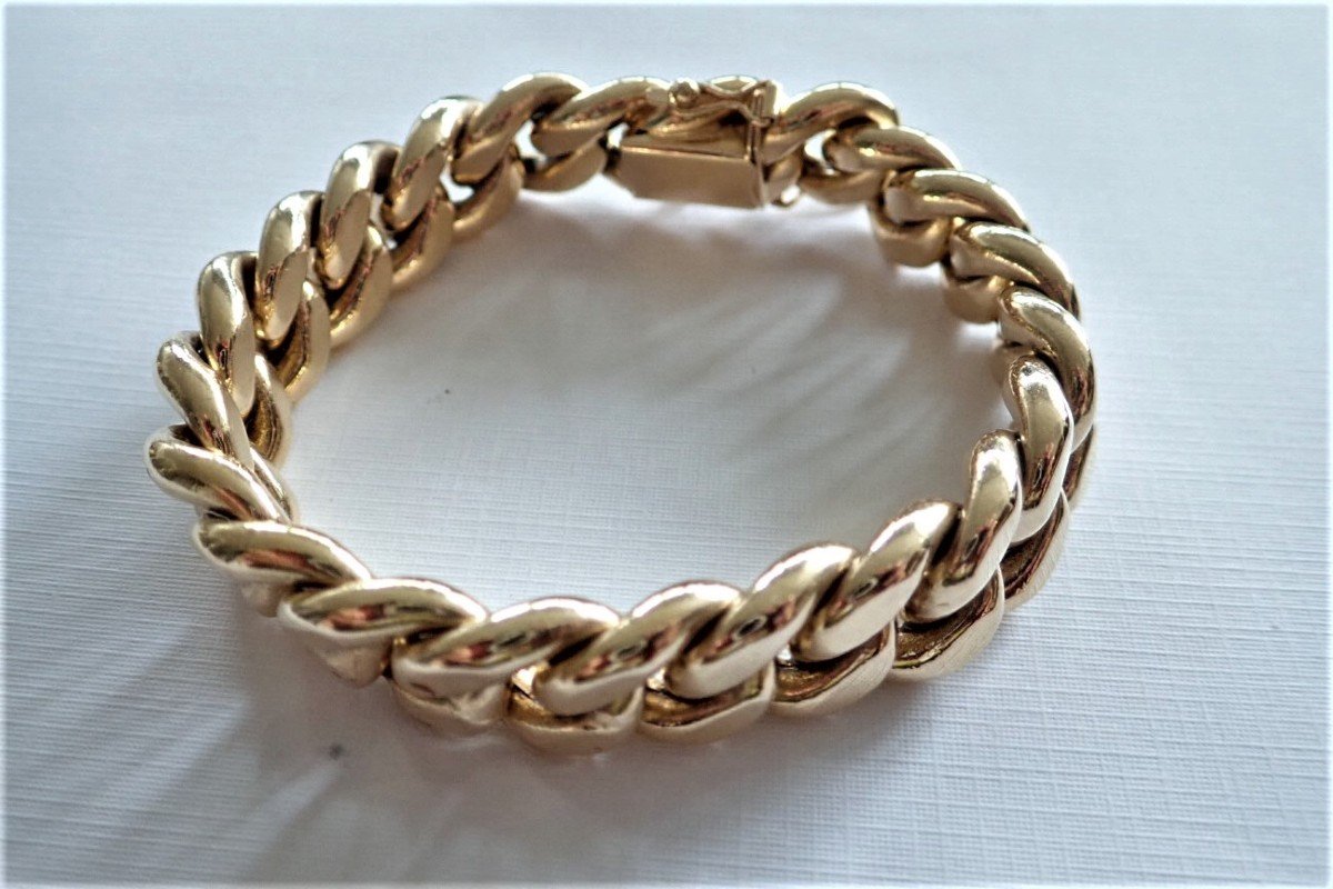 Bracelet Maille Gourmette Or 18 Carats-photo-3