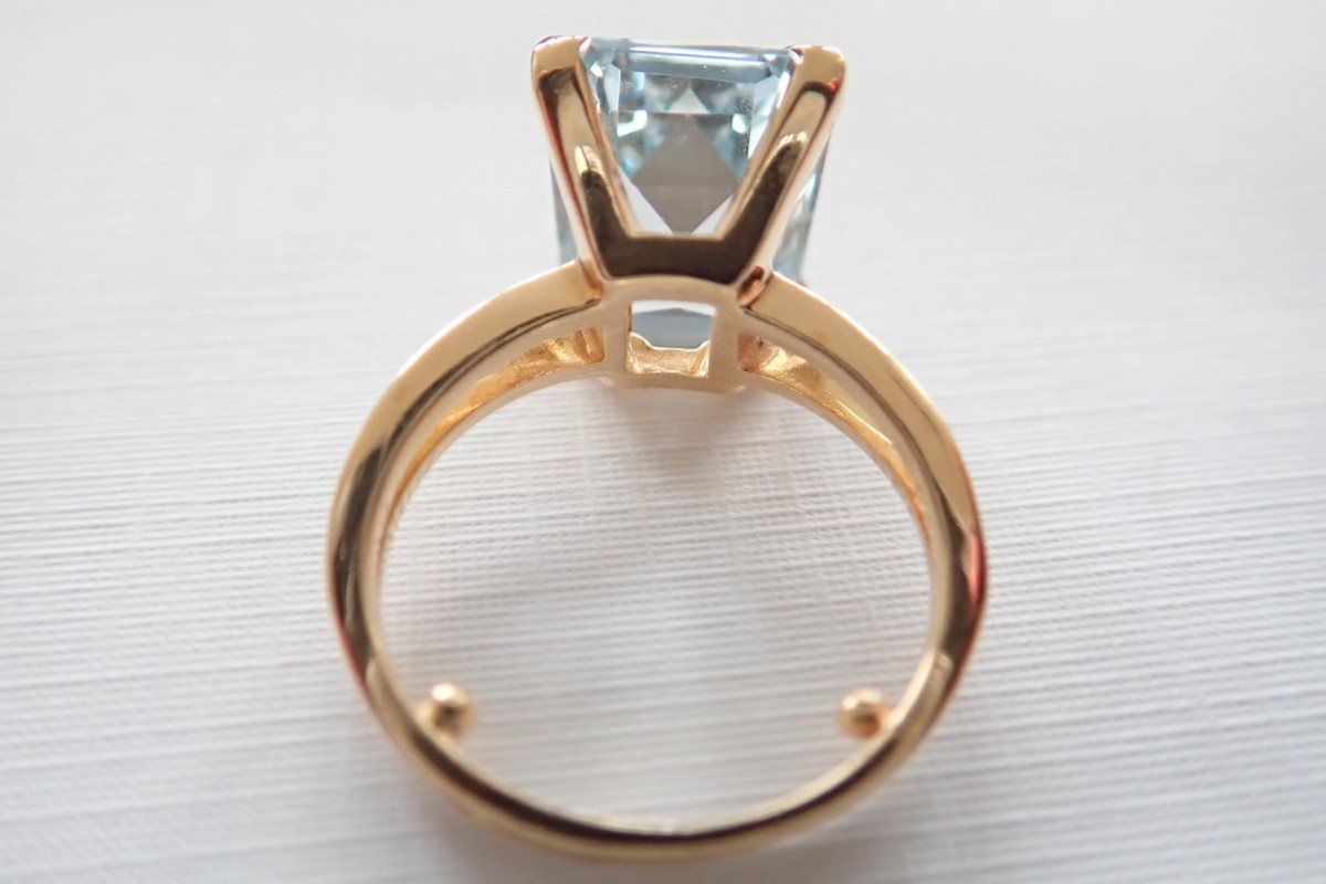 18k Gold Blue Spinel Ring-photo-3