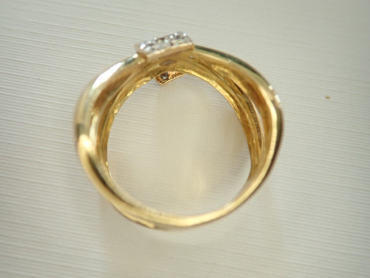 Vintage bague Diamants Or 18 Carats-photo-3