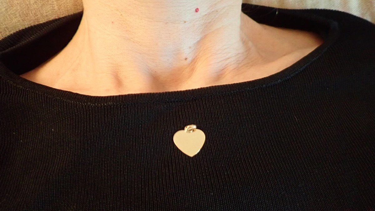 Pendentif Coeur Or 18 Carats-photo-3