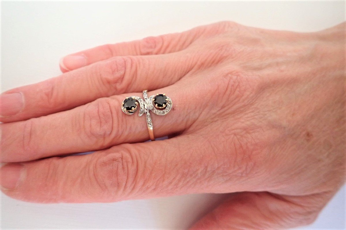 Bague toi et moi saphirs et diamants-photo-4