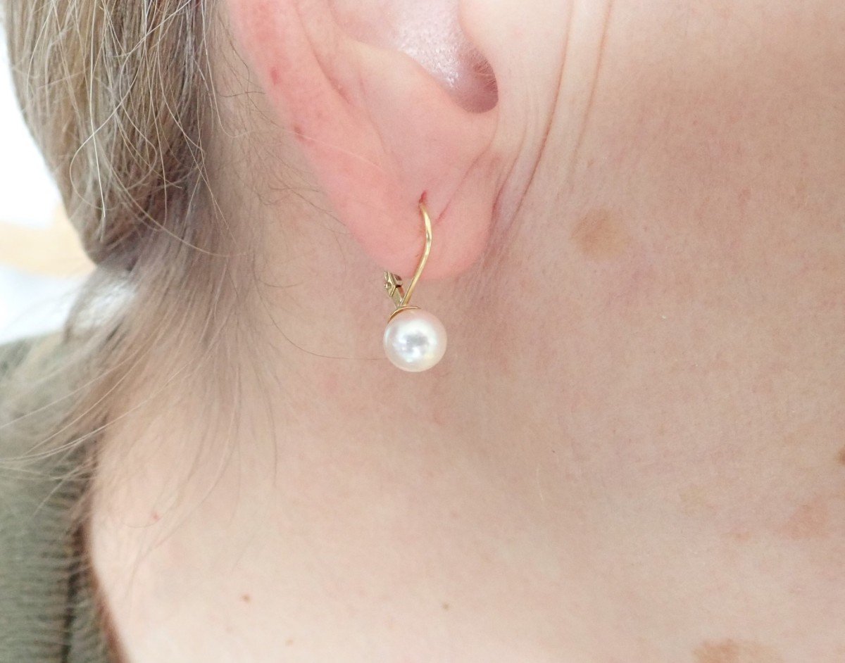 Paire de boucle d'oreille  perles de culture Or18 Carats