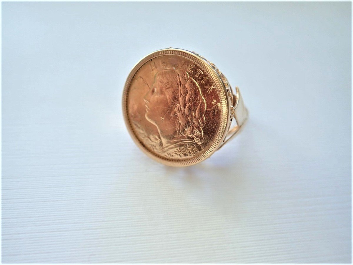 18 Carat Gold Ring 10 Swiss Francs-photo-4