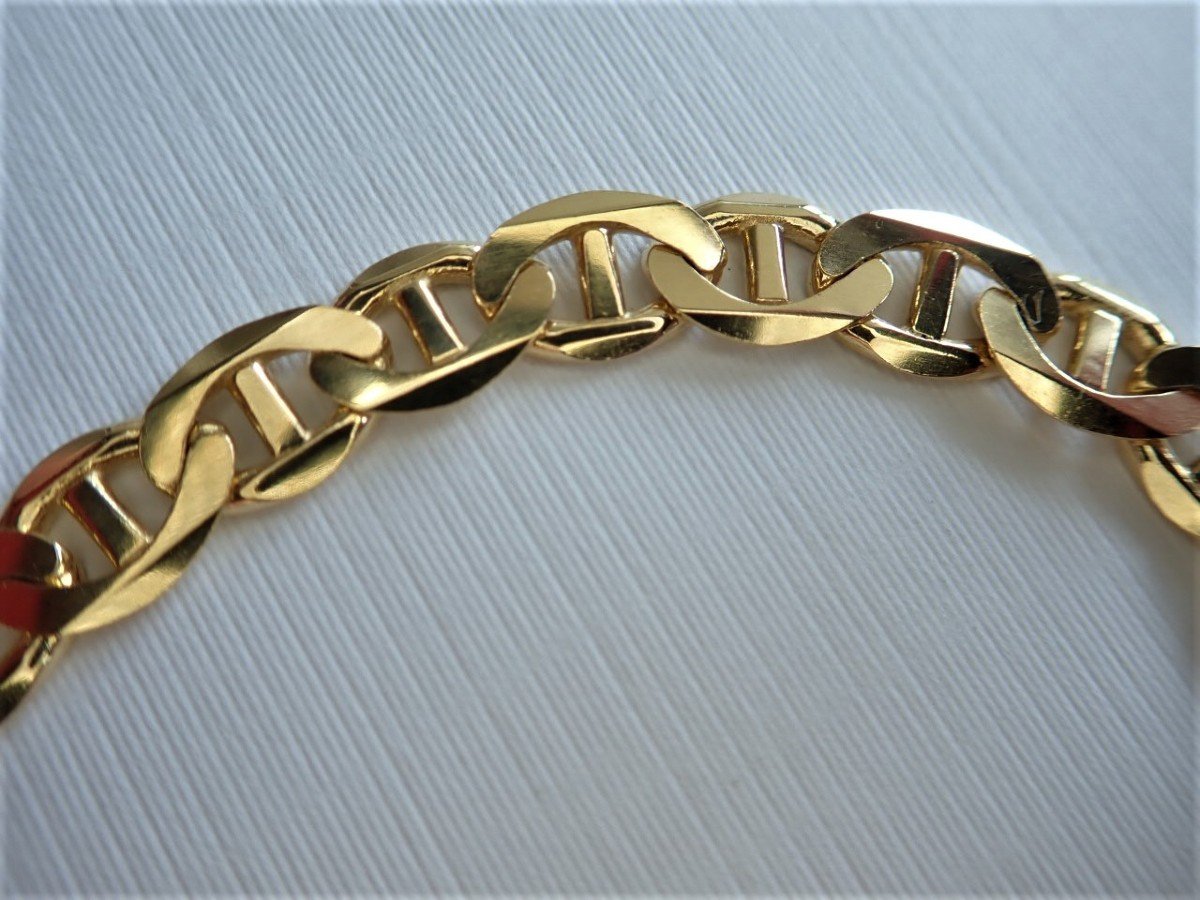 Solid 18-carat Gold Bracelet With Flat Marine Mesh