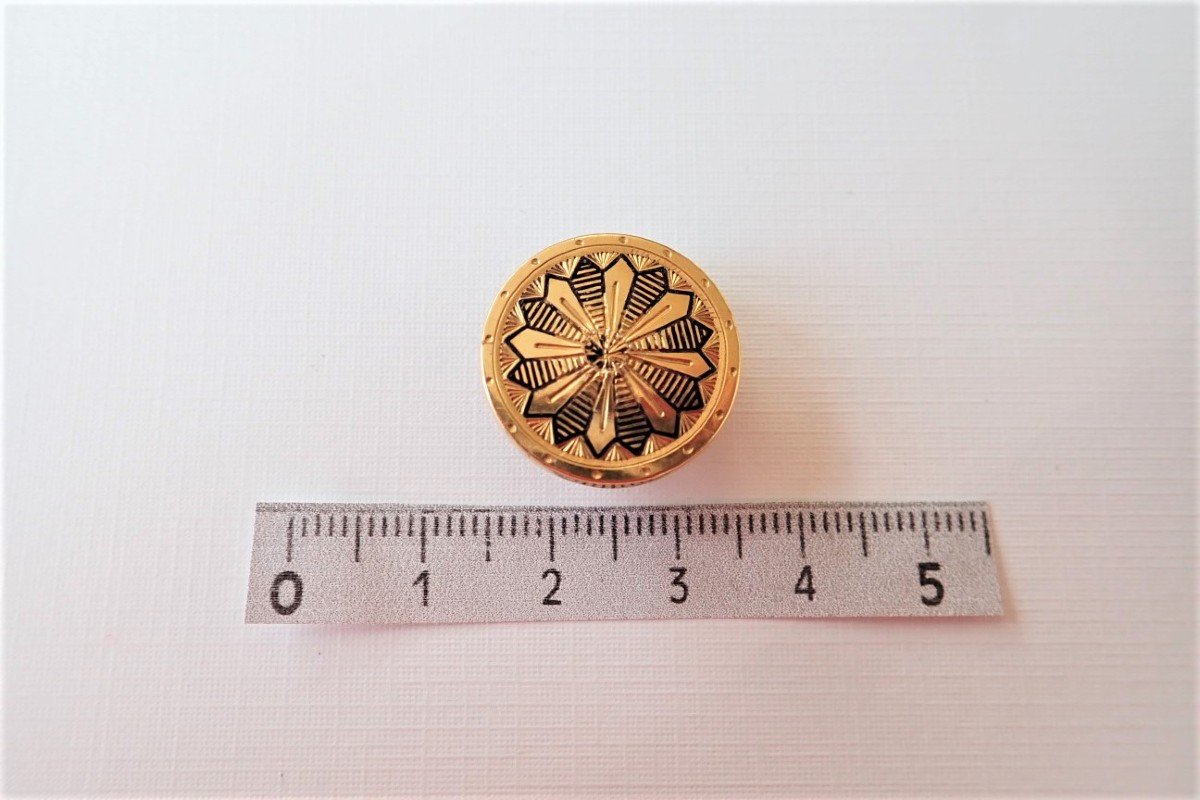 Pair Of Art Deco 18-carat Gold Bib Buttons-photo-3