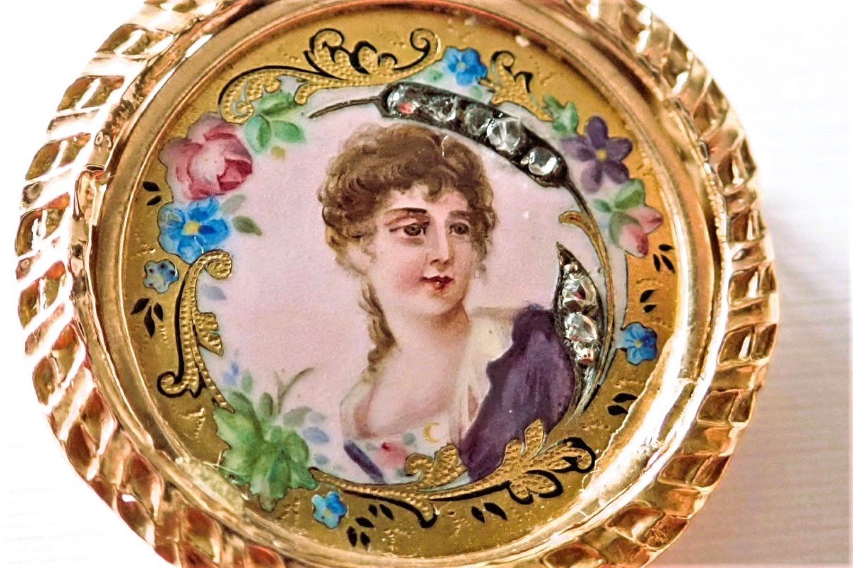 Art Deco Miniature Sue Mother-of-pearl Brooch-photo-2