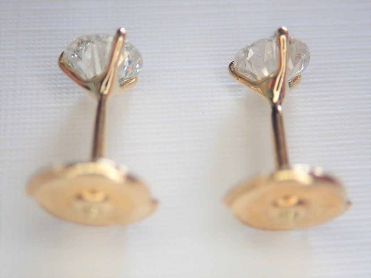 Pair Of 18-carat Gold Diamond Earrings-photo-2
