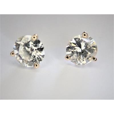 Pair Of 18-carat Gold Diamond Earrings