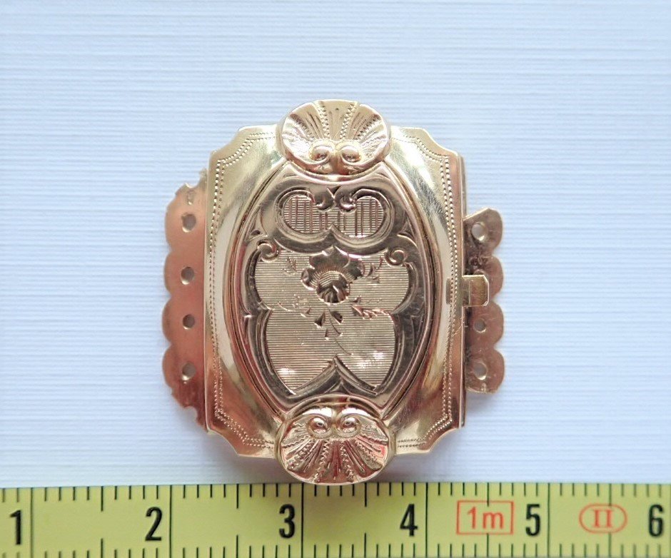 Clasp Napoleon III Period 18k Rose Gold-photo-2