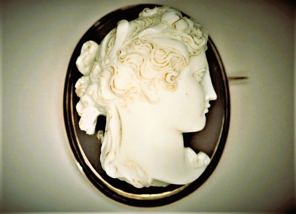 Importante broche camée agate Or 18 Carats-photo-2