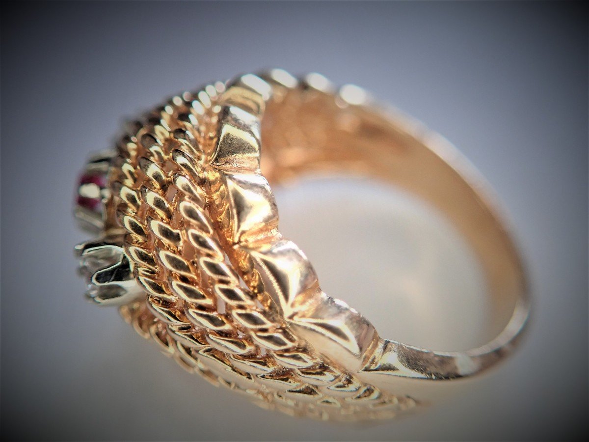 Bague art deco diamants or 18 carats-photo-2