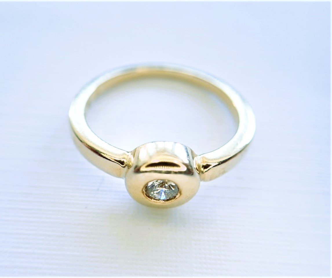 Vintage 18k Gold Diamond Ring-photo-2