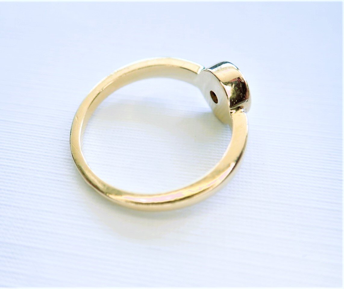 Vintage 18k Gold Diamond Ring-photo-3