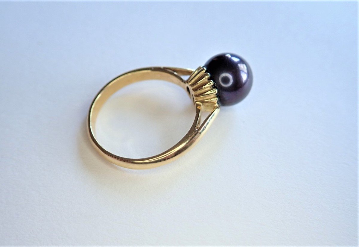 18k Gold Pearl Ring-photo-3