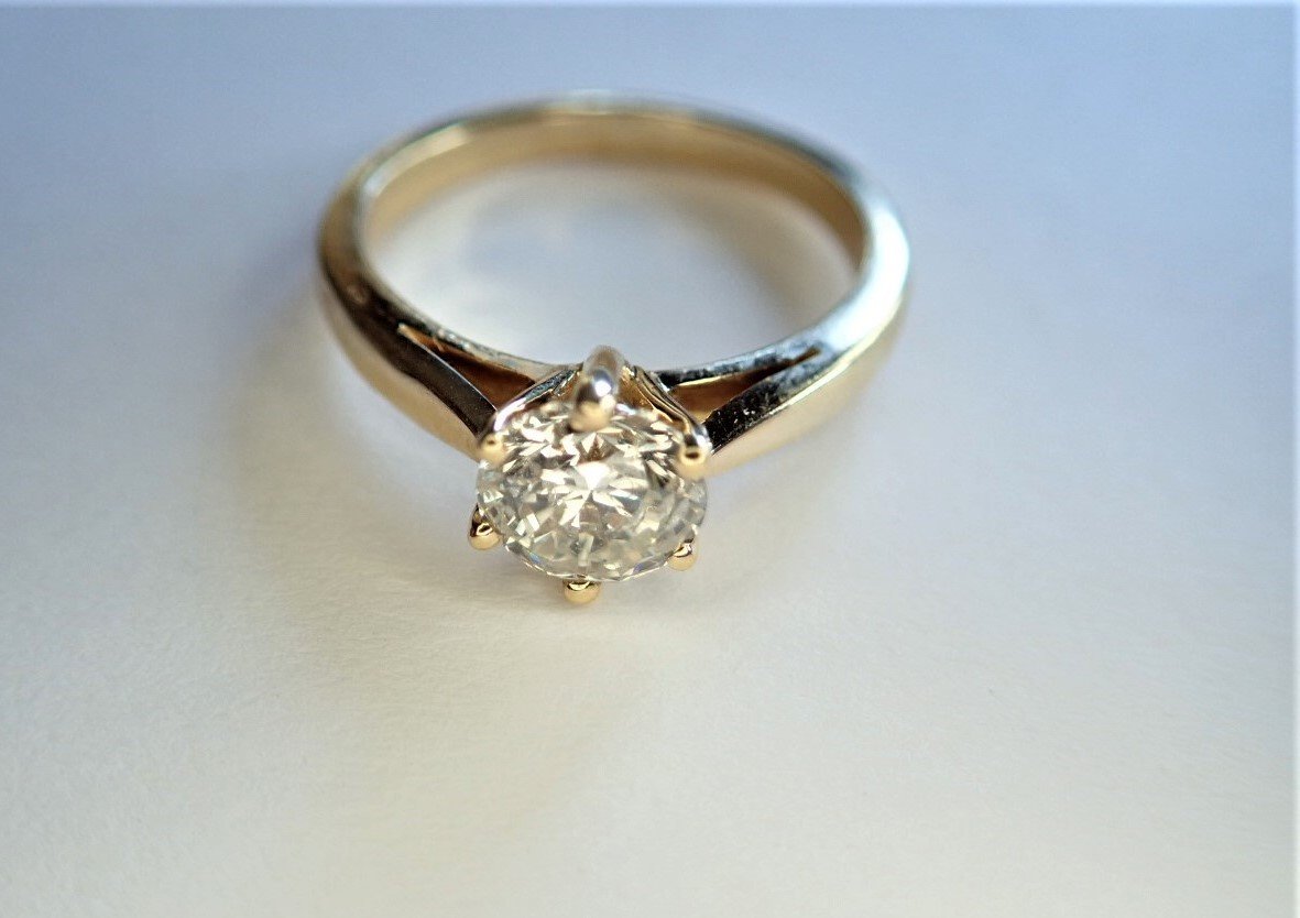 Solitaire Diamond Ring With 18-carat Gold Setting