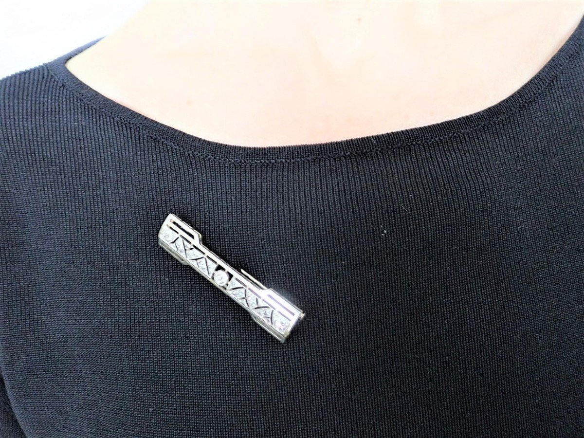 Art Deco Brooch Diamonds Gold And Platinum-photo-4