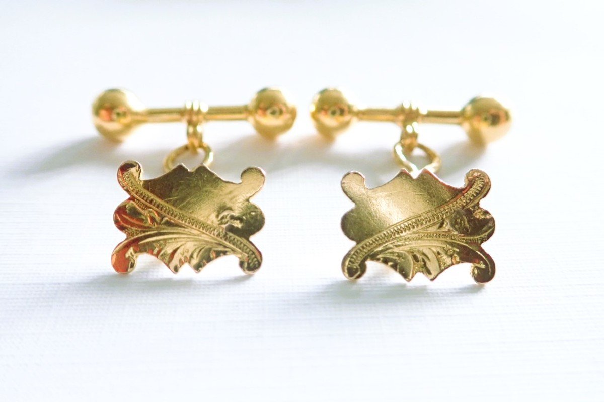 Art Deco Paitre 18 Carat Gold Cufflink