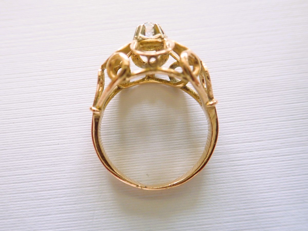 Art deco bague diamant or 18 carats-photo-3