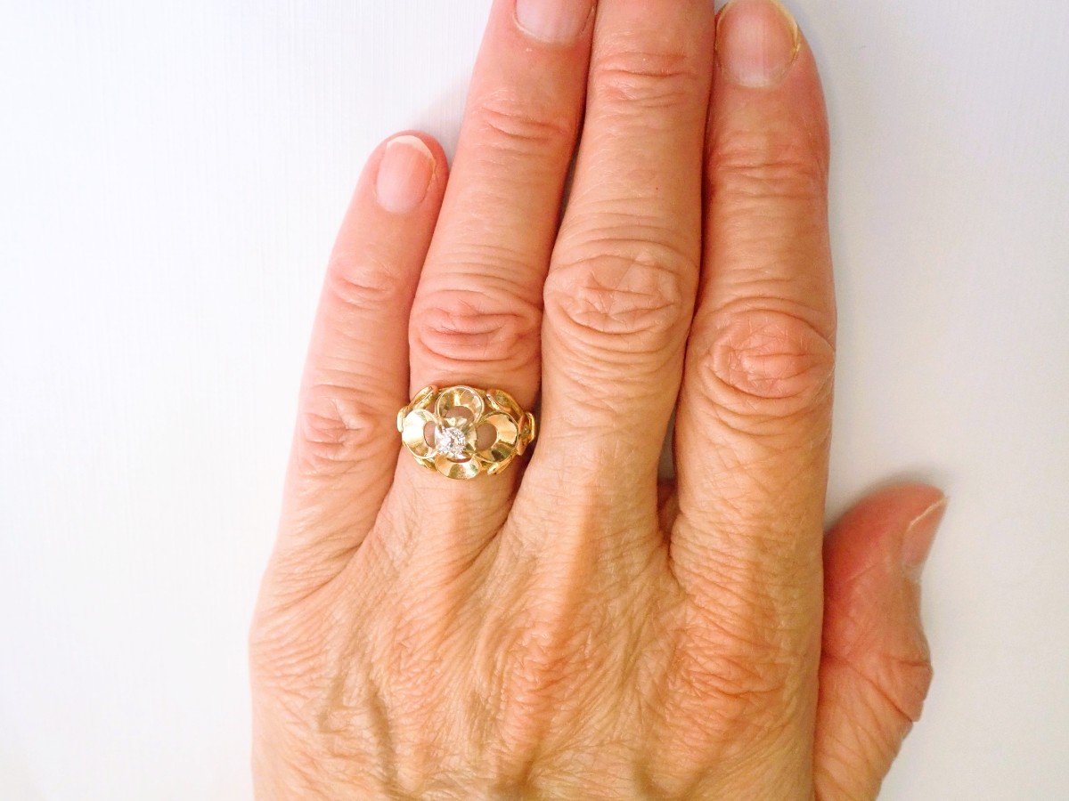 Art deco bague diamant or 18 carats-photo-1