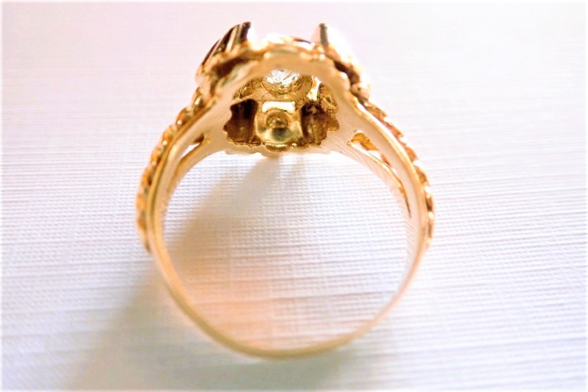 Art Deco Diamond Ring 18 Carat Gold-photo-3