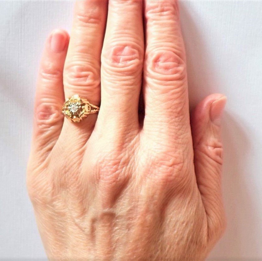 Art Deco Diamond Ring 18 Carat Gold-photo-4