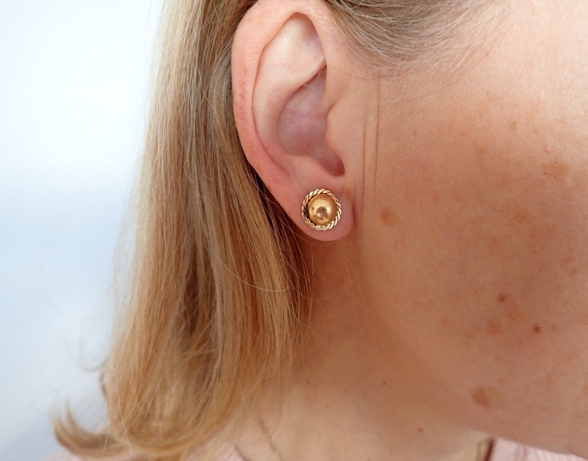 Paire de boucle d'oreille Or Rose Napoleon III