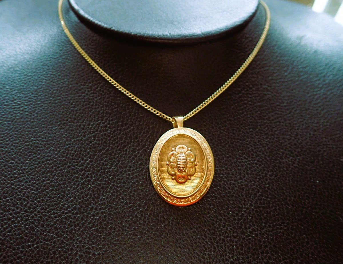 18k Rose Gold Art Deco Pendant And Brooch-photo-4