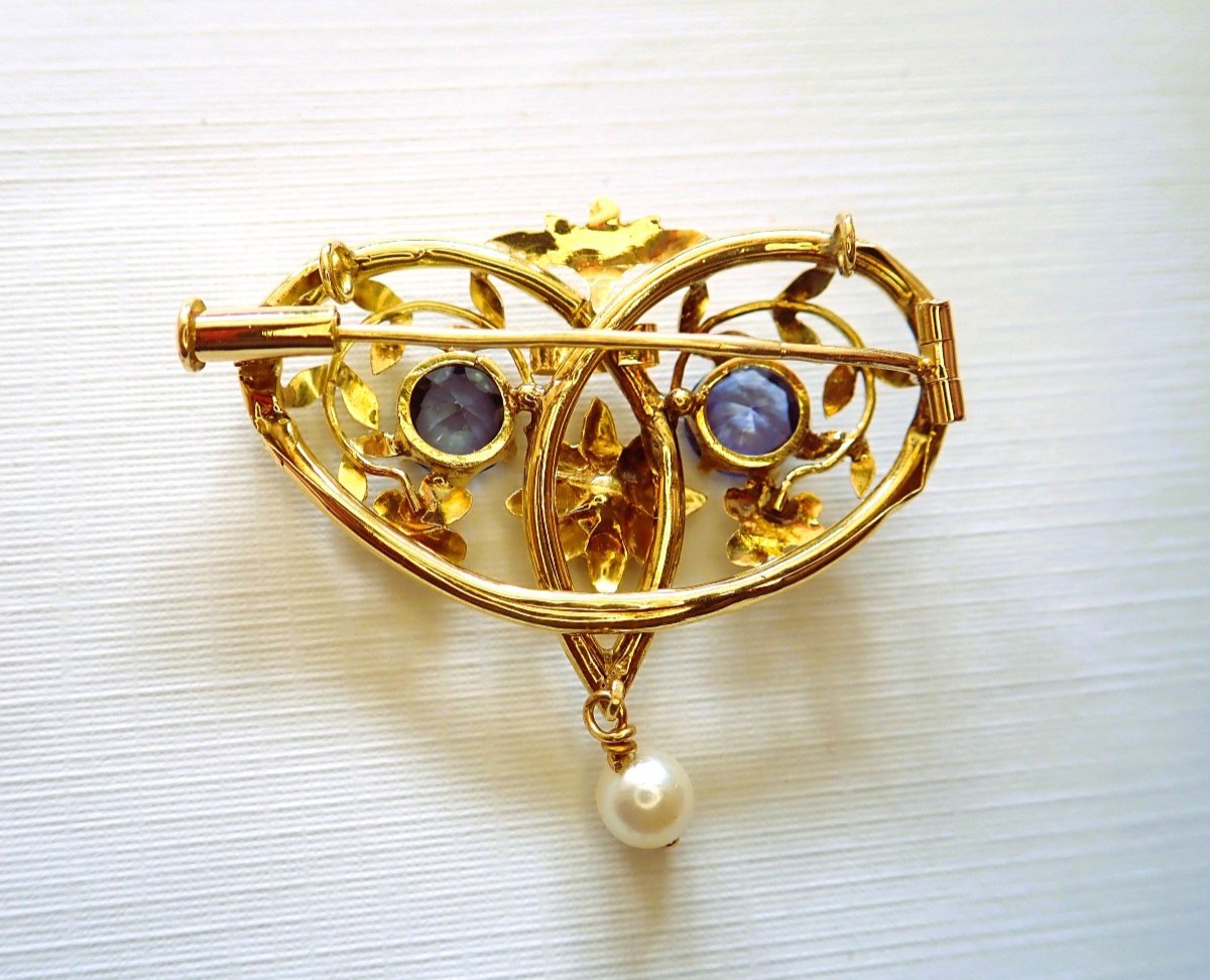 18k Gold Art Deco Brooch-photo-2