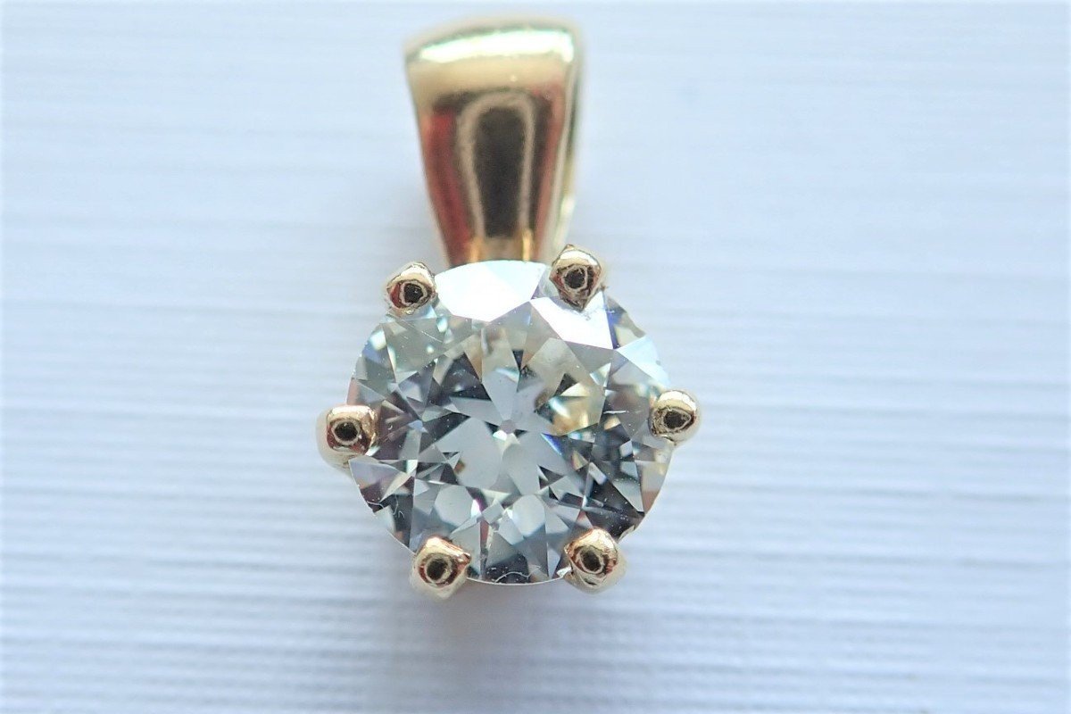  Pendentif  diamant or 18 carats