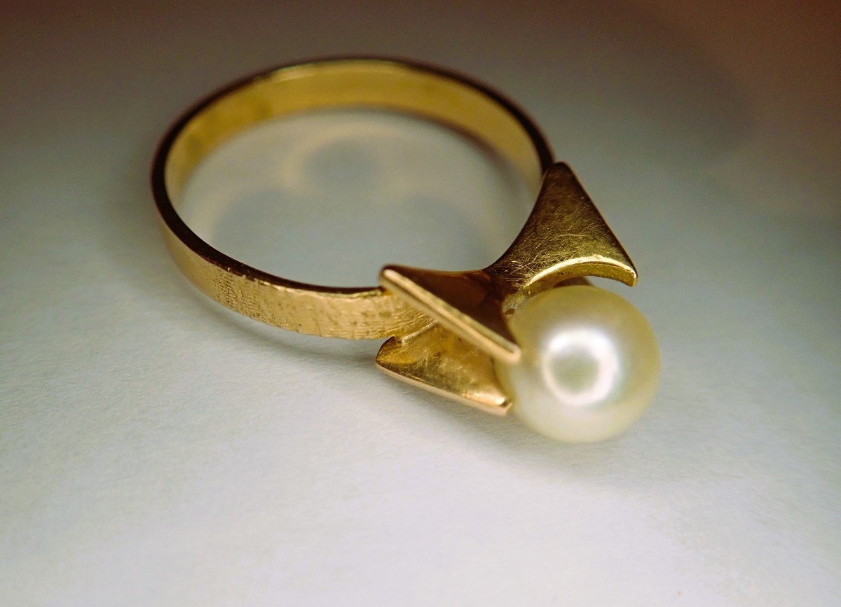 Bague perle or 18carats Vintage-photo-2