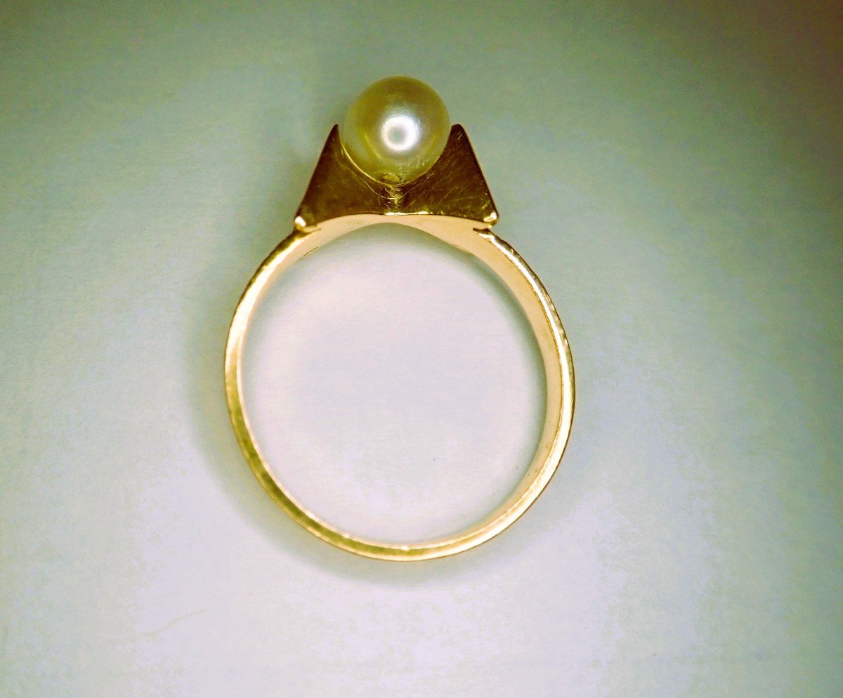 Bague perle or 18carats Vintage-photo-3