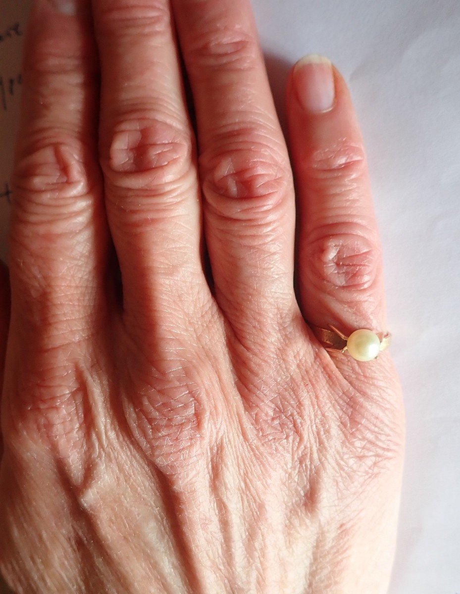 Bague perle or 18carats Vintage-photo-4