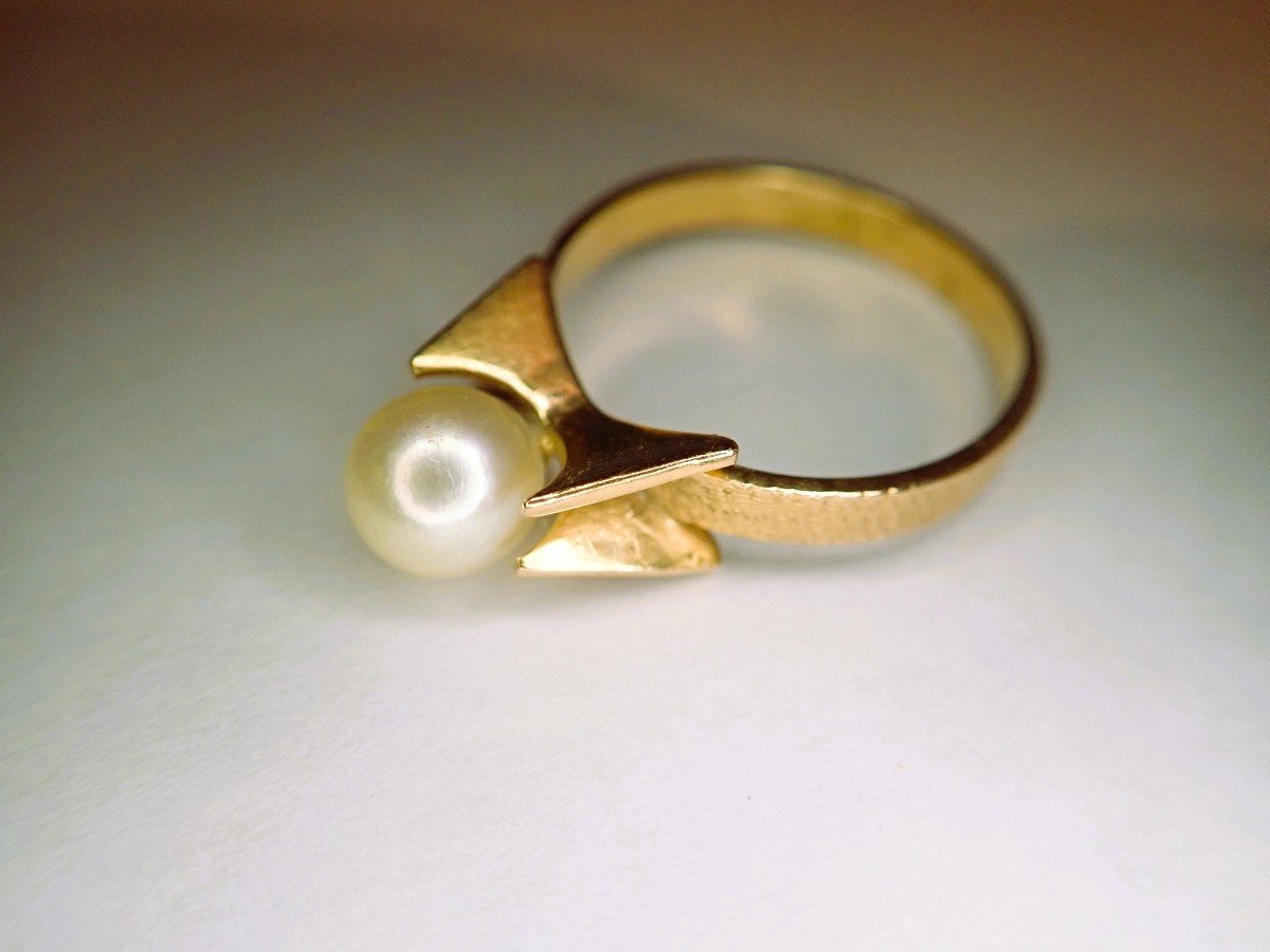 Bague perle or 18carats Vintage